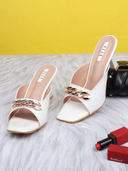 ELLE - White Women Slip On Sandals
