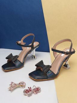 ELLE - Black Women Buckle Sandals