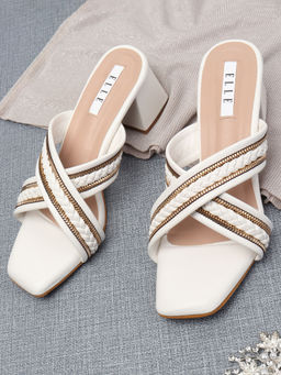 ELLE - White Women Slip On Sandals