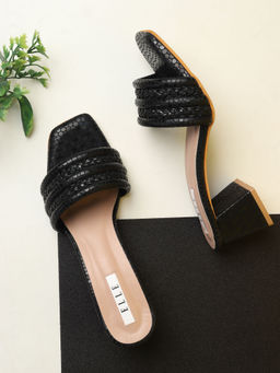 ELLE - Black Women Slip On Sandals