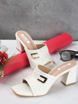 ELLE - White Women Slip On Sandals