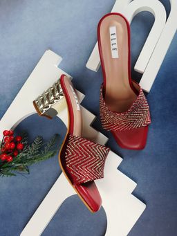 ELLE - Red Women Slip On Sandals