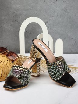 ELLE - Black Women Slip On Sandals