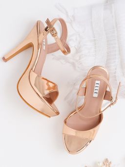 ELLE - Rose Gold Women Buckle Sandals