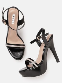 ELLE - Black Women Buckle Sandals