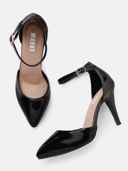 ELLE - Black Women Buckle Pumps