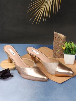 ELLE - Gold Women Slip On Mules