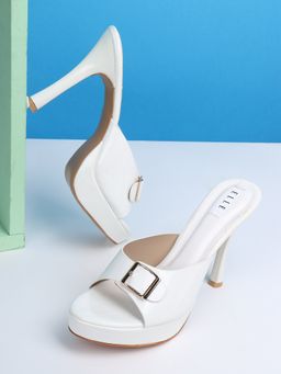 ELLE - White Women Buckle Sandals