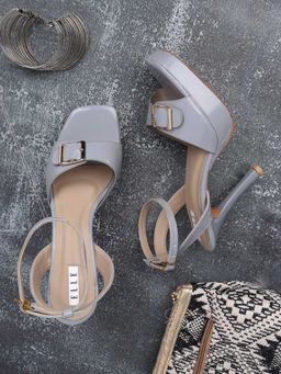 ELLE - Grey Women Buckle Sandals