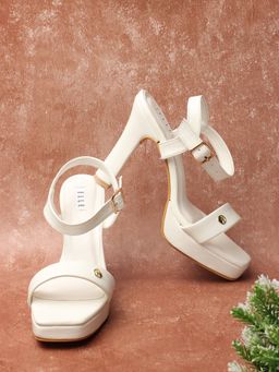 ELLE - White Women Buckle Sandals