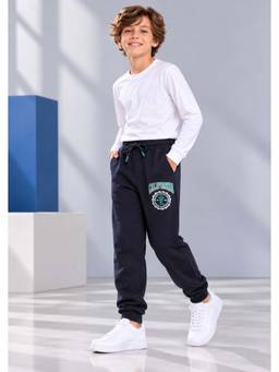 TRESNOVA - Navy Blue Cotton Regular Joggers