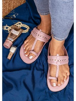 The Madras Trunk - Light Pink Haiku Slip On Flat Kolhapuri