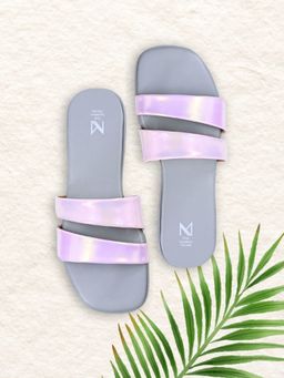 The Madras Trunk - Grey Selena Slip On Flats