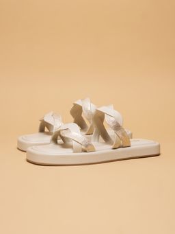 ERIDANI - Willo Textured Off White Sandals