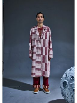 Banana Labs - Crater Man Maroon Block Trench Coat