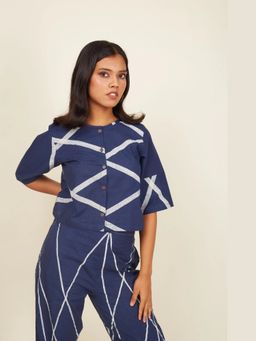 Banana Labs - Women'S Navy Blue Strike Crossroads Crop Top