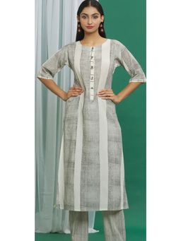 Banana Labs - Black and White Cotton Printed Kurta