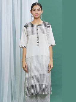 Banana Labs - Stripey Grade Mono Black Kurta
