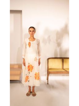 AM by Anita Mittal - Zoya Mul Chanderi Orange Tunic