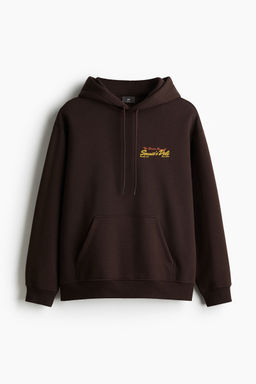 H&M - Men Brown Loose Fit Printed Hoodie