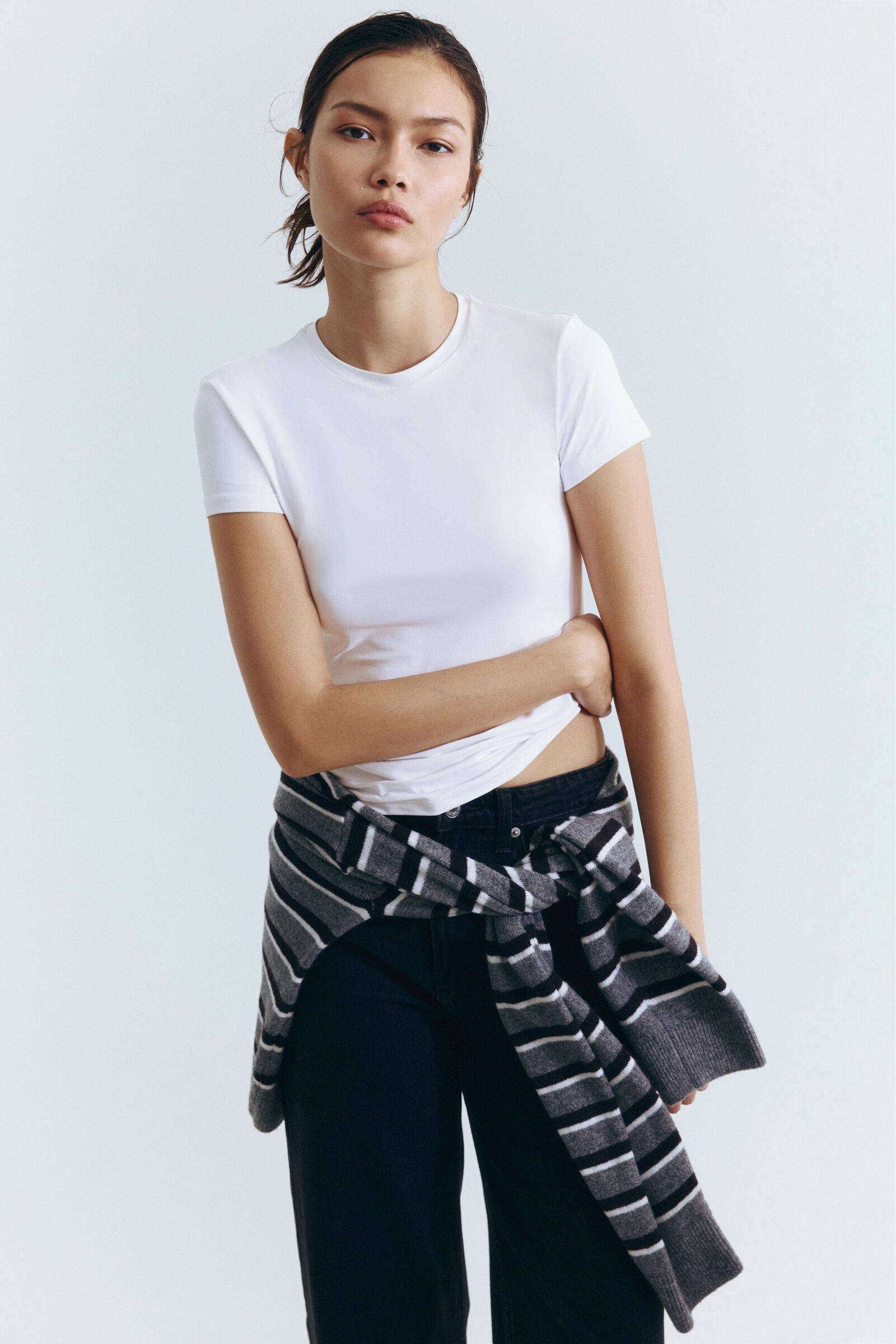 Women White Fitted Microfibre T-Shirt