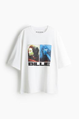 H&M - Women White Oversized Printed T-Shirt