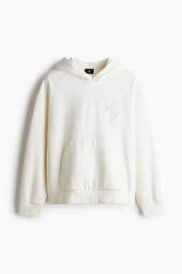H&M - Men White Loose Fit Printed Hoodie