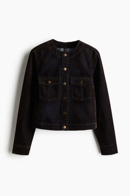 H&M - Women Black Flocked Denim Jacket