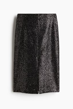 H&M - Women Black Sequined Midi Skirt