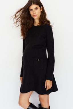 H&M - Women Black Mama Knitted Fla-Skirt Dress