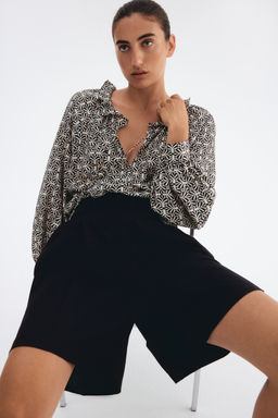 H&M - Women White Frill-Collar Blouse