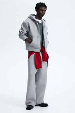 H&M - Men Grey Loose Fit Zip-Through Hoodie