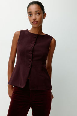 H&M - Women Red Jersey Waistcoat
