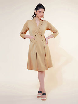 Jaey - Beige Overlap Blazer Dress
