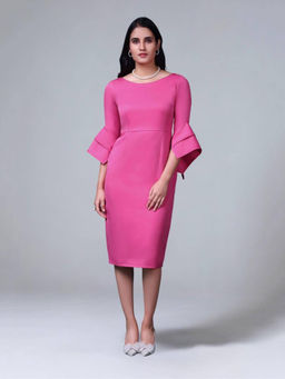 Jaey - Pink Suave Glam Sleeve Dress