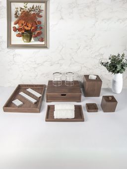 UMAI - Bathroom Accessories Set Brown (6pcs)