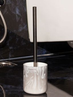 OBSESSIONS - freestanding Polyresin Toiletbrush with holder for Bathroom Silver