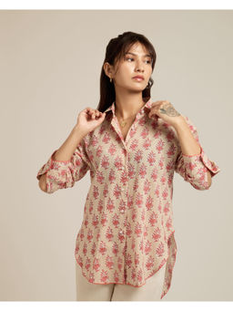 The Indian Artisan - Amina Cotton Floral Print Shirt