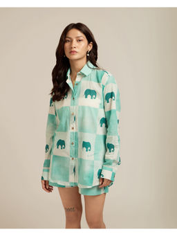 The Indian Artisan - Og Sea Green Printed Co-Ord (Set of 2)
