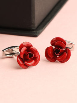 Alvaro Castagnino - Red Coloured Rose Shape Fun Cufflink