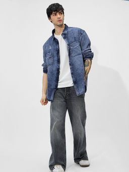 The Souled Store - Classic Denim Shirt- Blue Denim Shirt