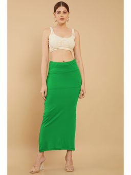 Soch - Women Green Cotton Solid Plain Petticoat