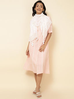 Fabindia - Natural Cotton Silk Chikankari Embroidered Stole