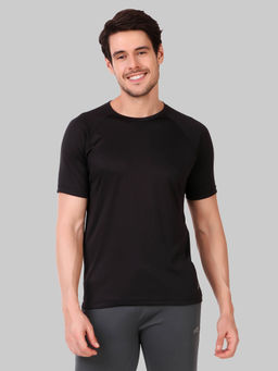 Vector X - Black Polyester Regular Fit Sports T-shirt For Men