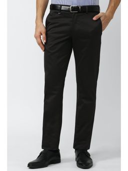 Van Heusen - Men Black Solid Slim Fit Trouser