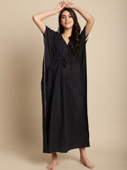 Secret Wish - Black Batik Print Cotton Kaftan