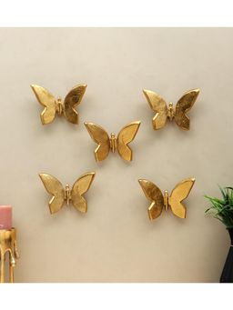 Amaya Decors - Aluminium Butterfly Wall Art (Pack of 5)