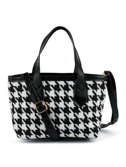 London Rag - Black Houndstooth Pattern Handbag
