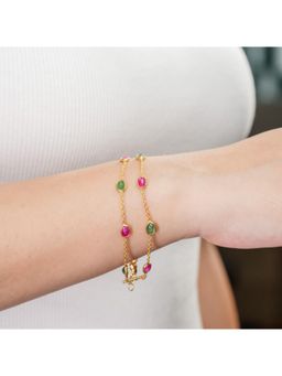 IHA FINE JEWELLERY - The Royal Dynasty Dual Layer 18Kt Gold Plated Sterling Silver Bracelet