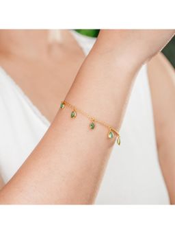 IHA FINE JEWELLERY - The Verdant Cascade Emerald 18Kt Gold Plated Sterling Silver Bracelet